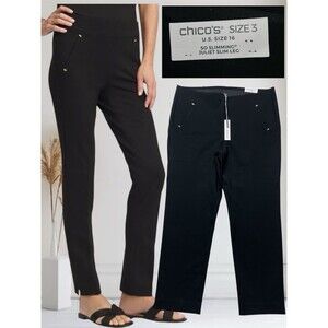 Chico's So Slimming Juliet Slim Leg Women's Pull-On Pants Size 3 / U.S. Sz 16